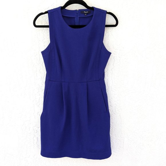 Madewell Dresses & Skirts - Madewell Blue Sleeveless Pleated Sheath Dress